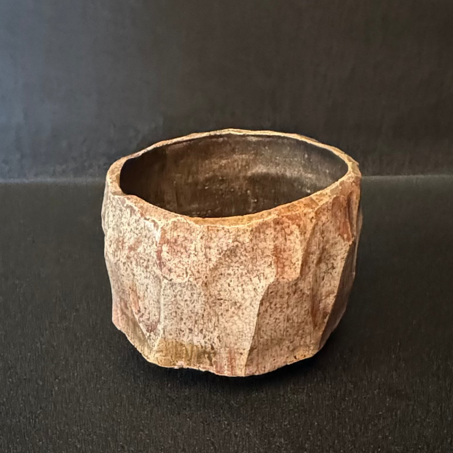 東元 生  緑釉七角 茶碗