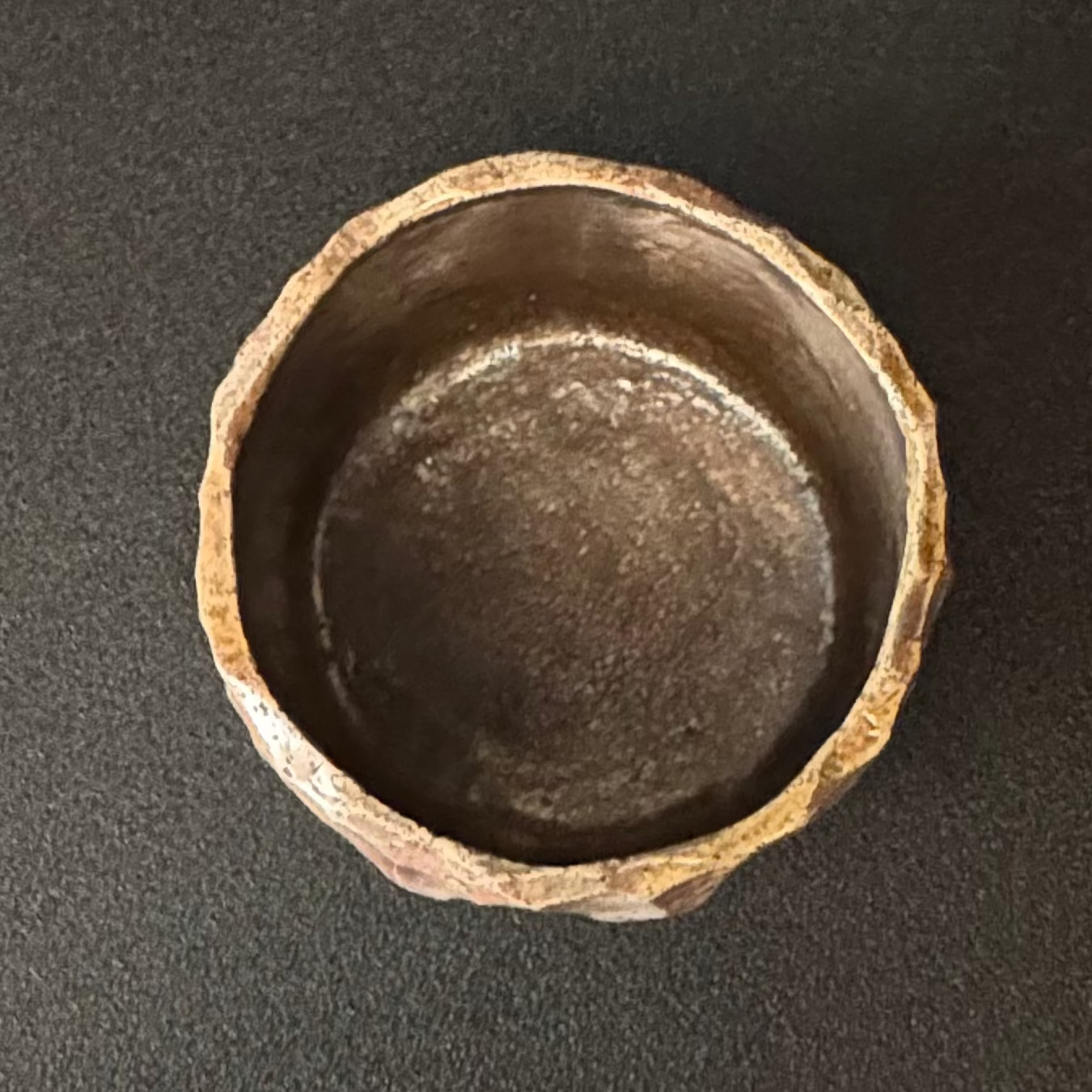 東元 生  緑釉七角 茶碗