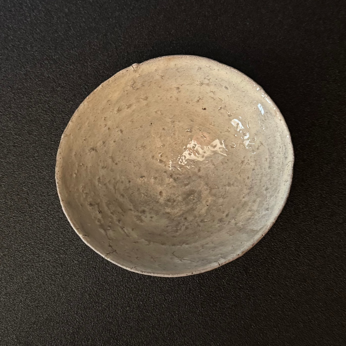 細川護光　粉引茶碗